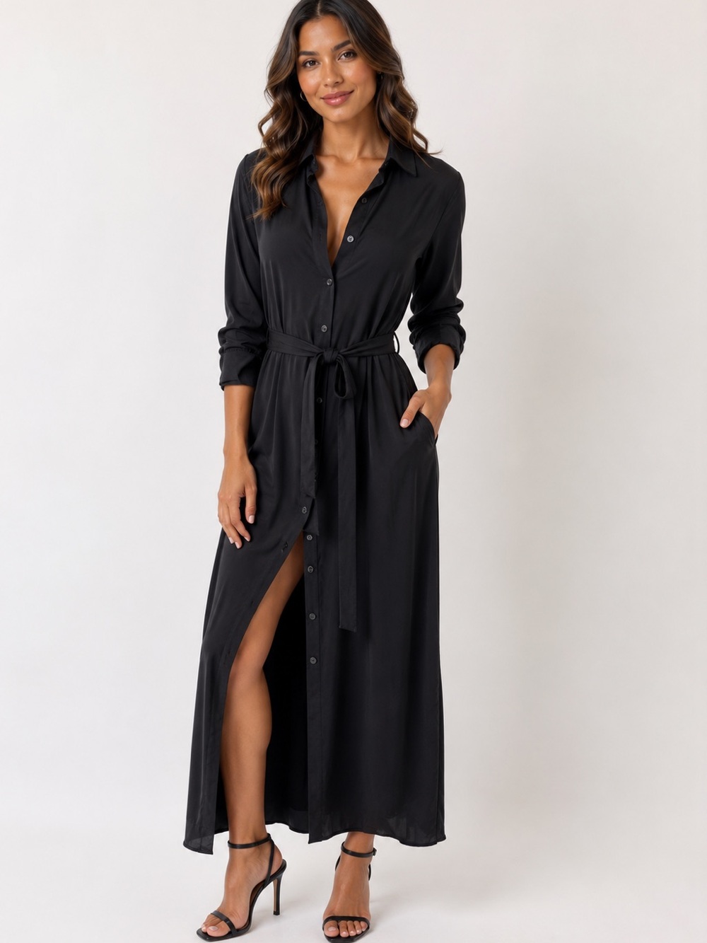 Banana Republic Muse Silk Maxi Shirtdress